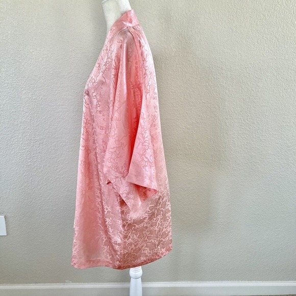 Vintage Victoria's Secret Gold Label Robe Womens OS Pink Satin Short Kimono - Picture 9 of 13